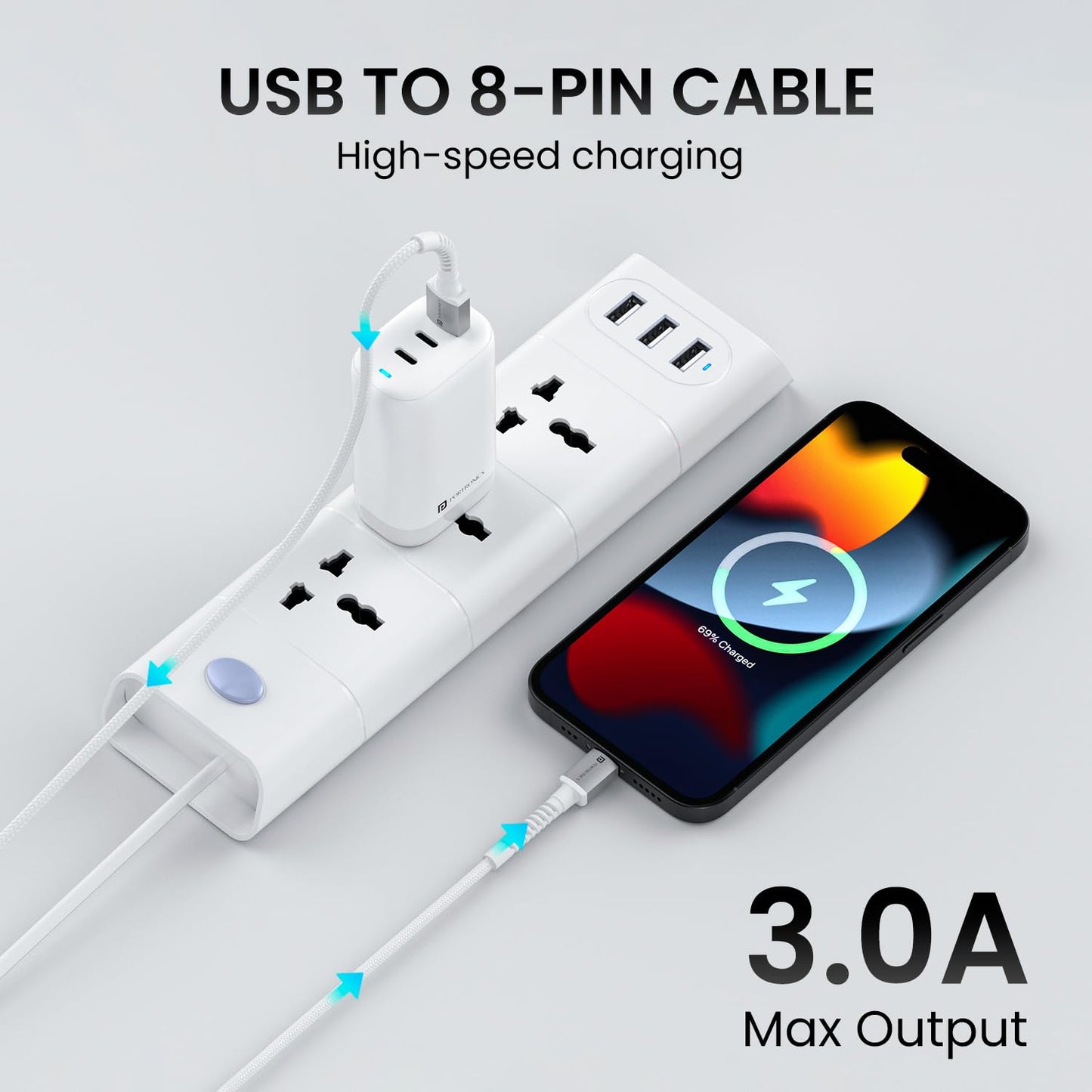PORTRONICS USB TO 8 PIN CABLE