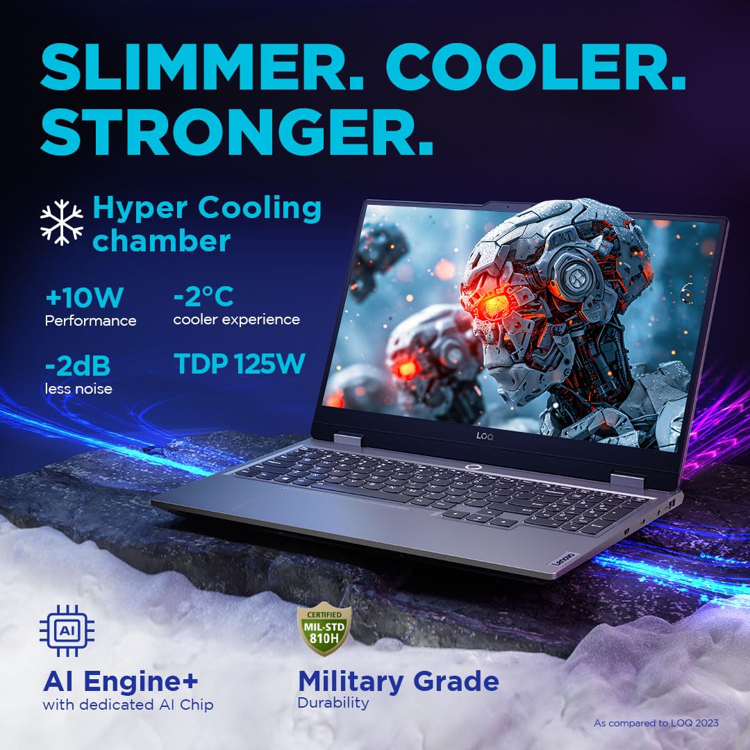 Lenovo LOQ Gaming Intel Core i5 13450HX RTX 3050A 4GB Graphics | 16GB RAM | 512GB SSD Storage | 15.6-inch FHD 144Hz Display White Backlit Laptop