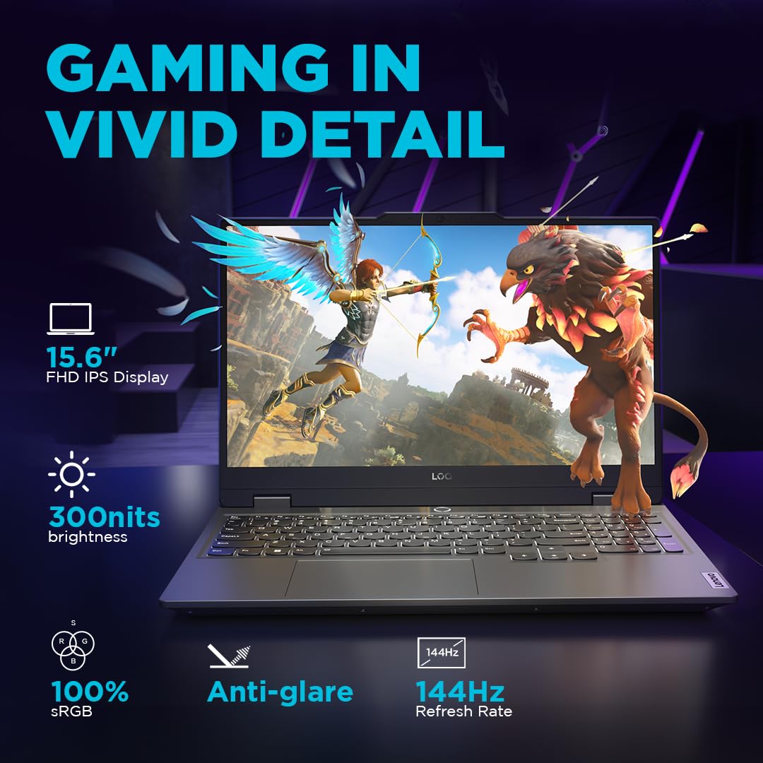 Lenovo LOQ Gaming Intel Core i5 13450HX RTX 3050A 4GB Graphics | 16GB RAM | 512GB SSD Storage | 15.6-inch FHD 144Hz Display White Backlit Laptop