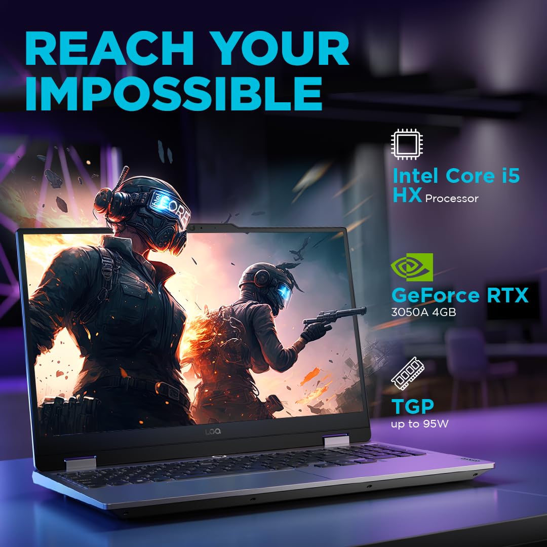 Lenovo LOQ Gaming Intel Core i5 13450HX RTX 3050A 4GB Graphics | 16GB RAM | 512GB SSD Storage | 15.6-inch FHD 144Hz Display White Backlit Laptop