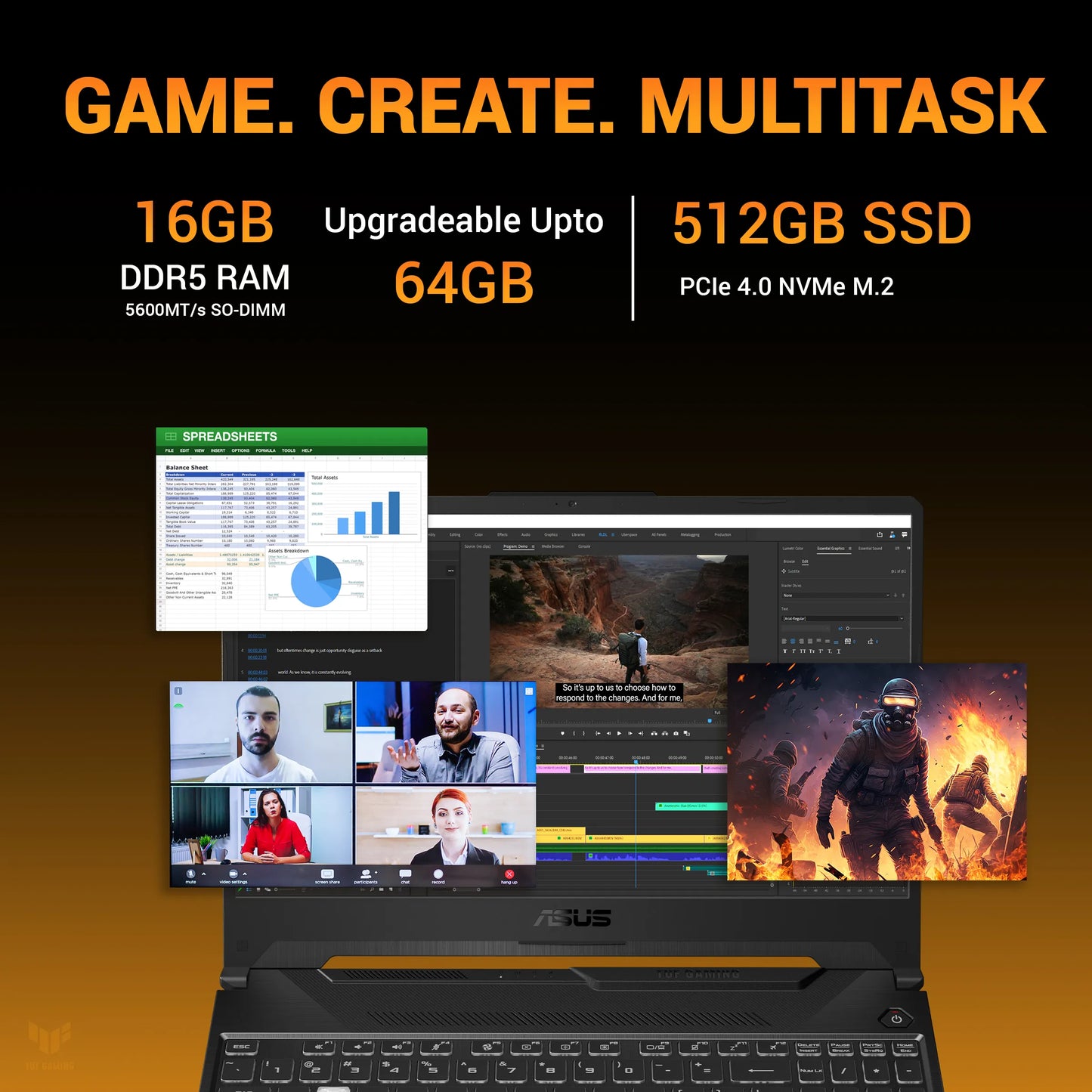 ASUS TUF Gaming Ryzen 7 RTX 3050 16GB RAM 512GB SSD 15.6-inch 144Hz Gaming Laptop FA506NCG-HN200WS