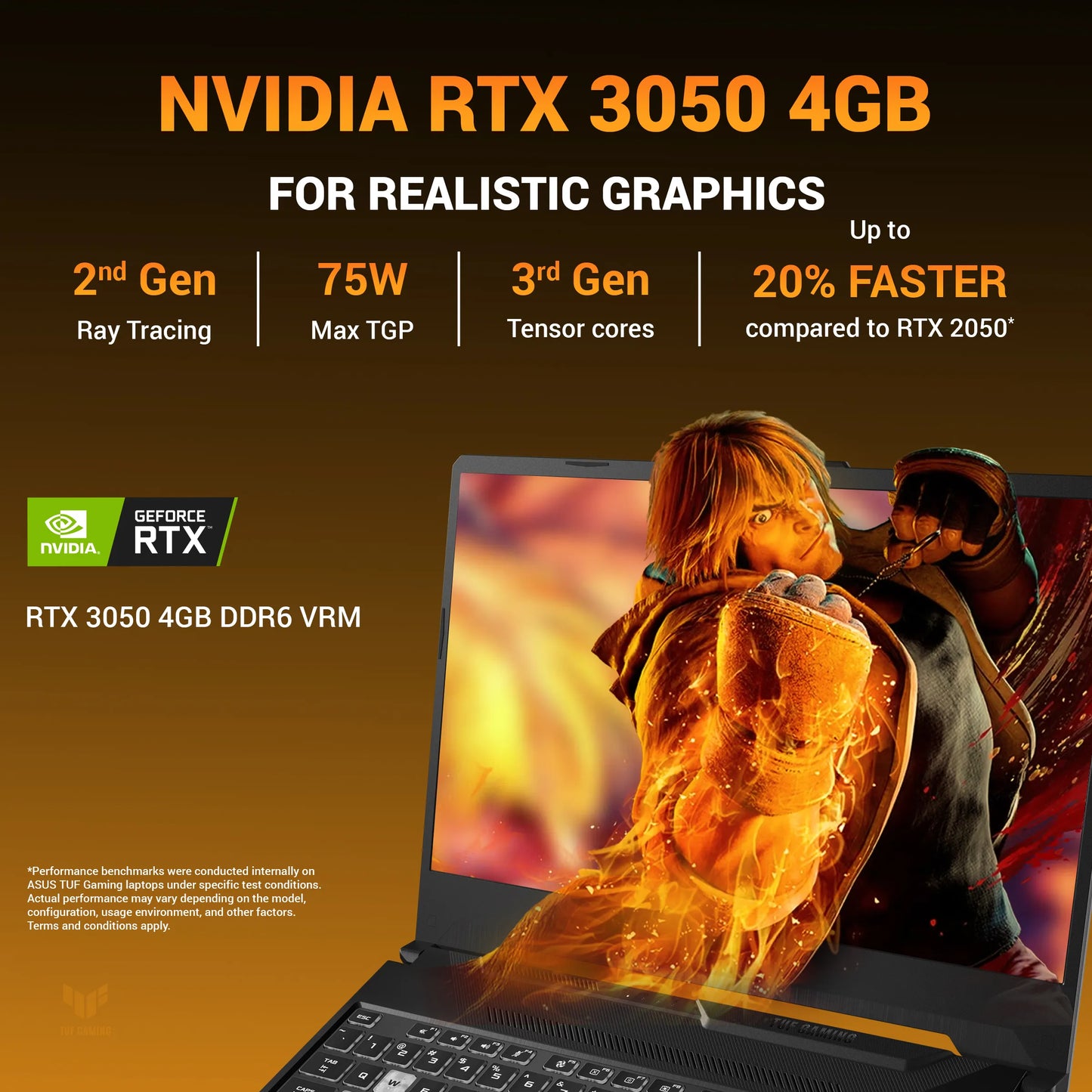 ASUS TUF Gaming Ryzen 7 RTX 3050 16GB RAM 512GB SSD 15.6-inch 144Hz Gaming Laptop FA506NCG-HN200WS