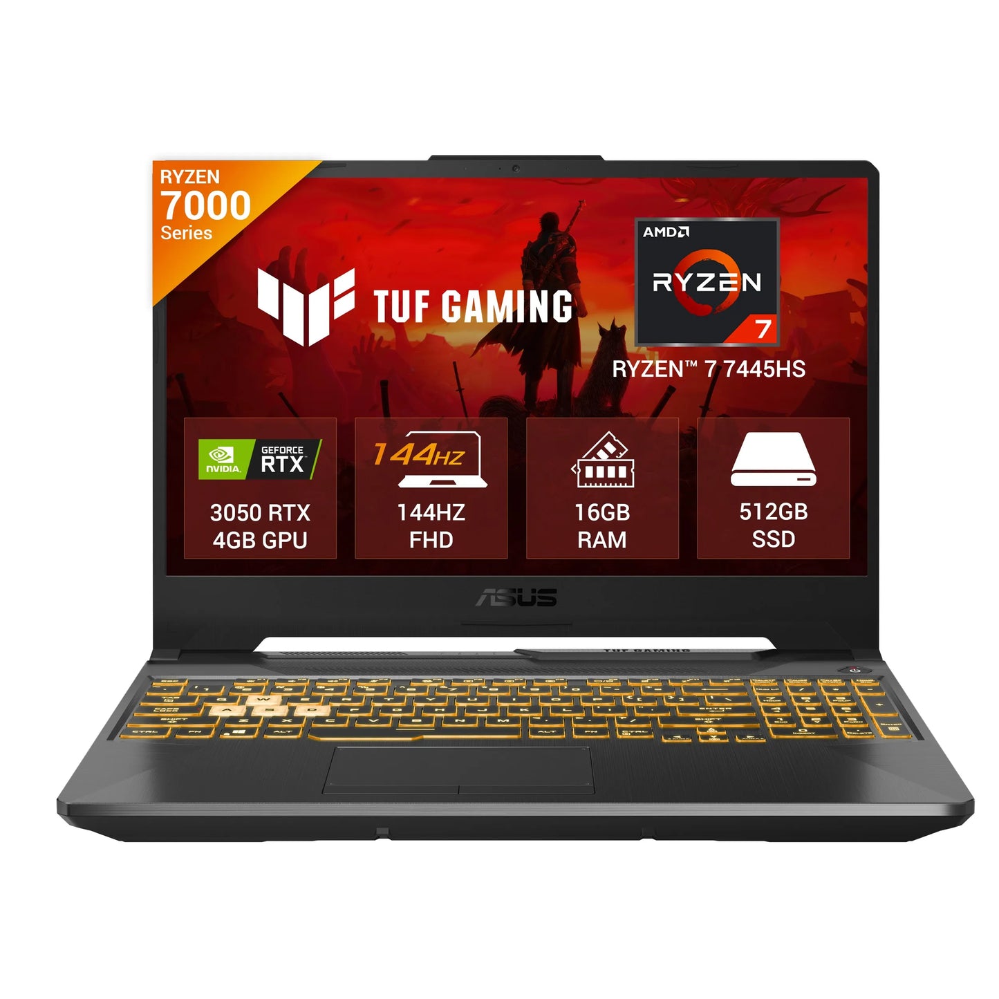 ASUS TUF Gaming Ryzen 7 RTX 3050 16GB RAM 512GB SSD 15.6-inch 144Hz Gaming Laptop FA506NCG-HN200WS