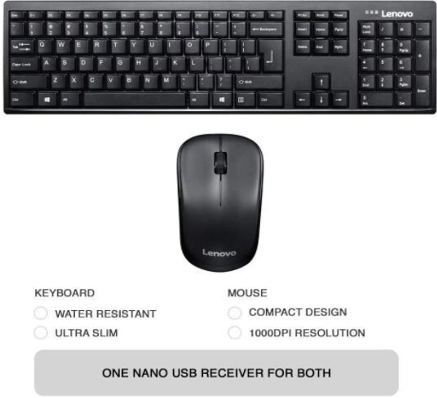 LENOVO WIRELESS KEYBOARD COMBO MOUSE