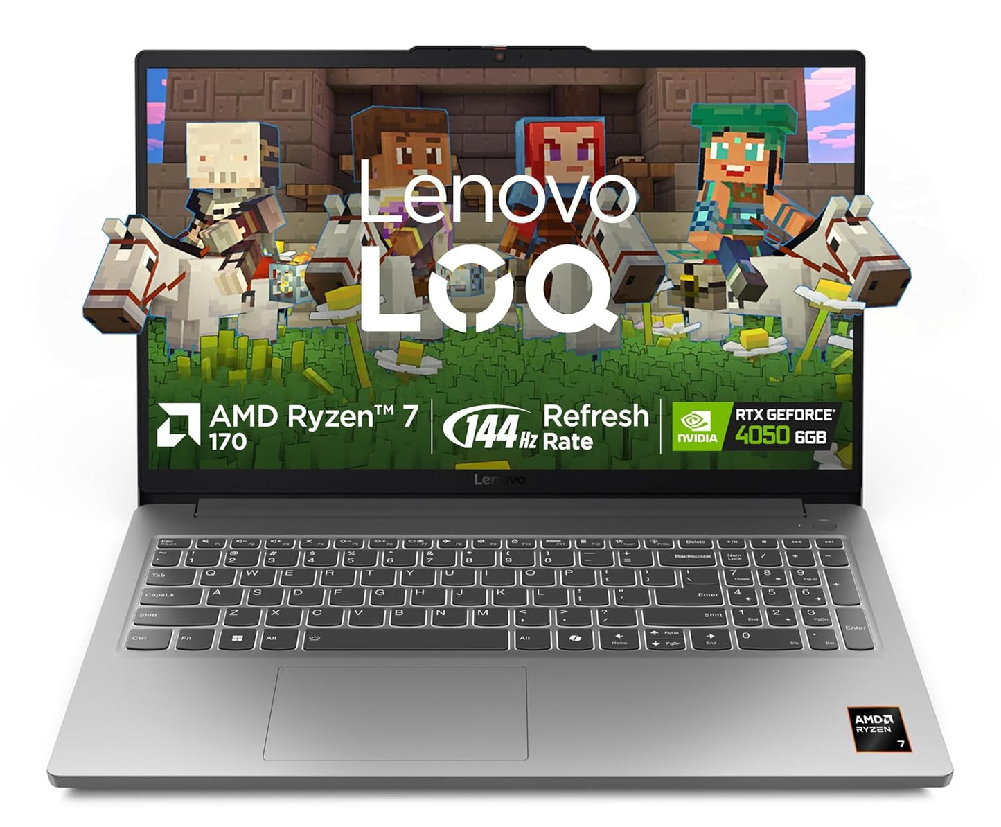 Lenovo LOQ Essential Gaming AMD Ryzen 7 170 RTX 4050 6GB Graphics | 16GB RAM | 512GB SSD Storage | 15.6-inch FHD 144Hz Display Laptop 83S000CPIN