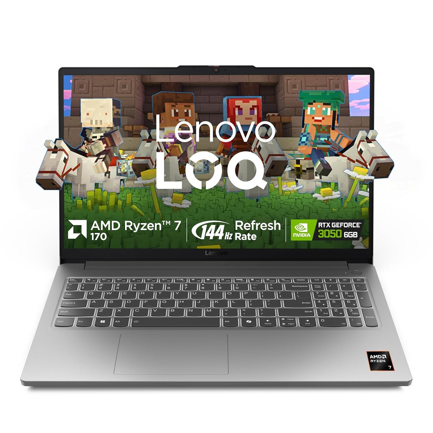 Lenovo LOQ Gaming AMD Ryzen 7 170 RTX 3050 6GB Graphics | 16GB RAM | 512GB SSD Storage | 15.6-inch FHD 144Hz Display Laptop 83S000CRIN