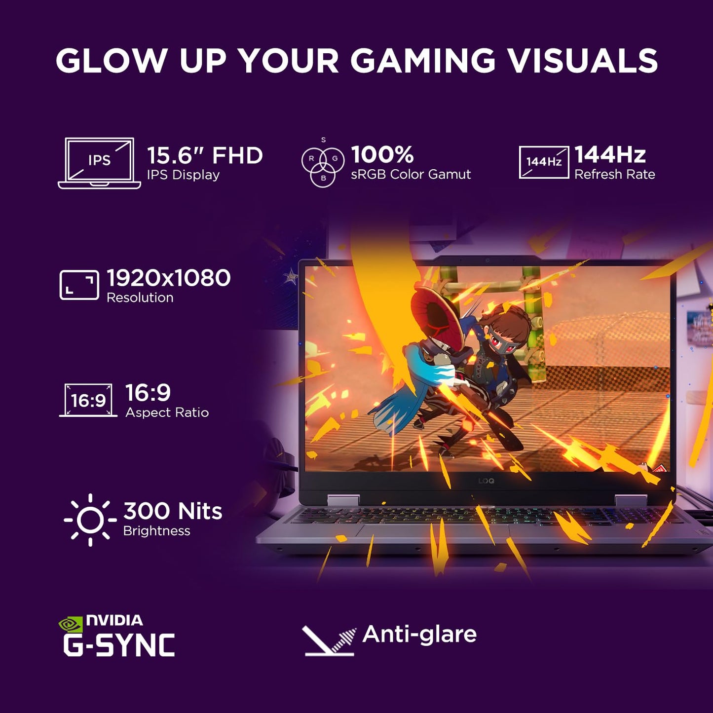 Lenovo LOQ Gaming AMD Ryzen 7 250 RTX 5050 8GB Graphics | 16GB RAM | 1TB SSD Storage | 15.6-inch FHD 144Hz Display Laptop 83JG008KIN