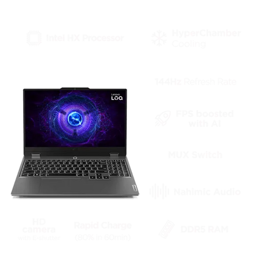 Lenovo LOQ Gaming Intel Core i5 13450HX RTX 3050A 4GB Graphics | 16GB RAM | 512GB SSD Storage | 15.6-inch FHD 144Hz Display RGB Laptop 83DV01B8IN