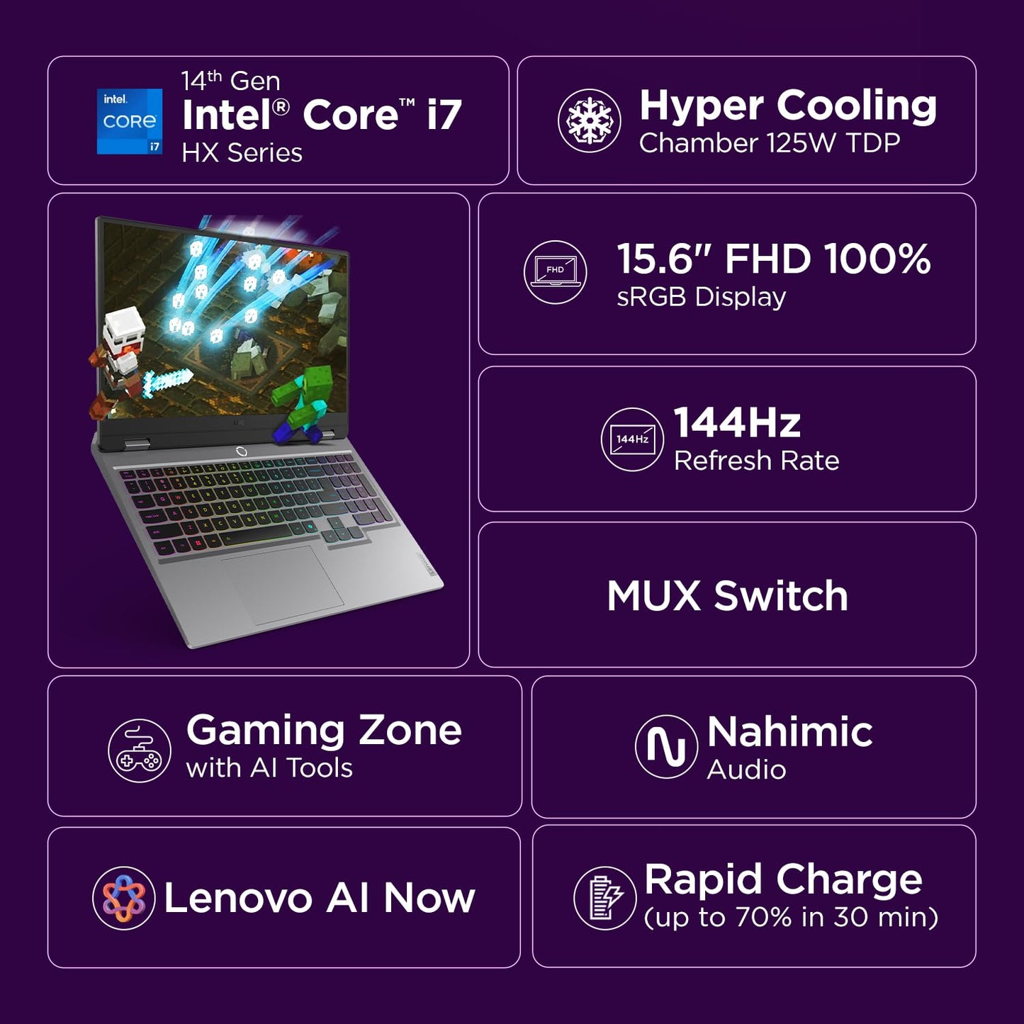 Lenovo LOQ Gaming Intel Core i7 14700HX RTX 5050 8GB Graphics | 16GB RAM | 1TB SSD Storage | 15.6-inch FHD 144Hz Display Laptop 83JE00U6IN