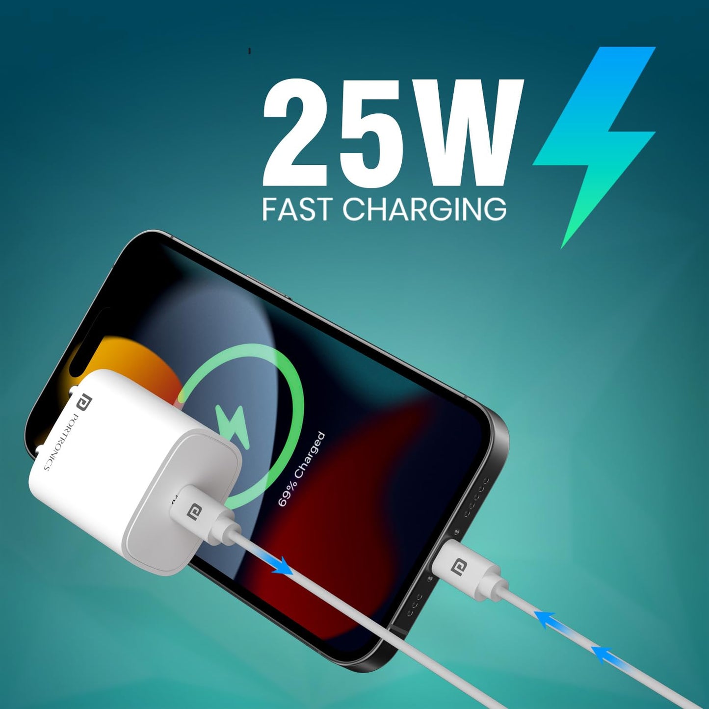 PORTRONICS ADAPTO 25 PLUS 25W TYPE C