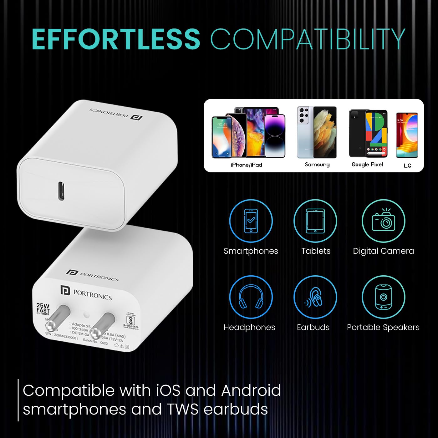 PORTRONICS ADAPTO 25W ADAPTER
