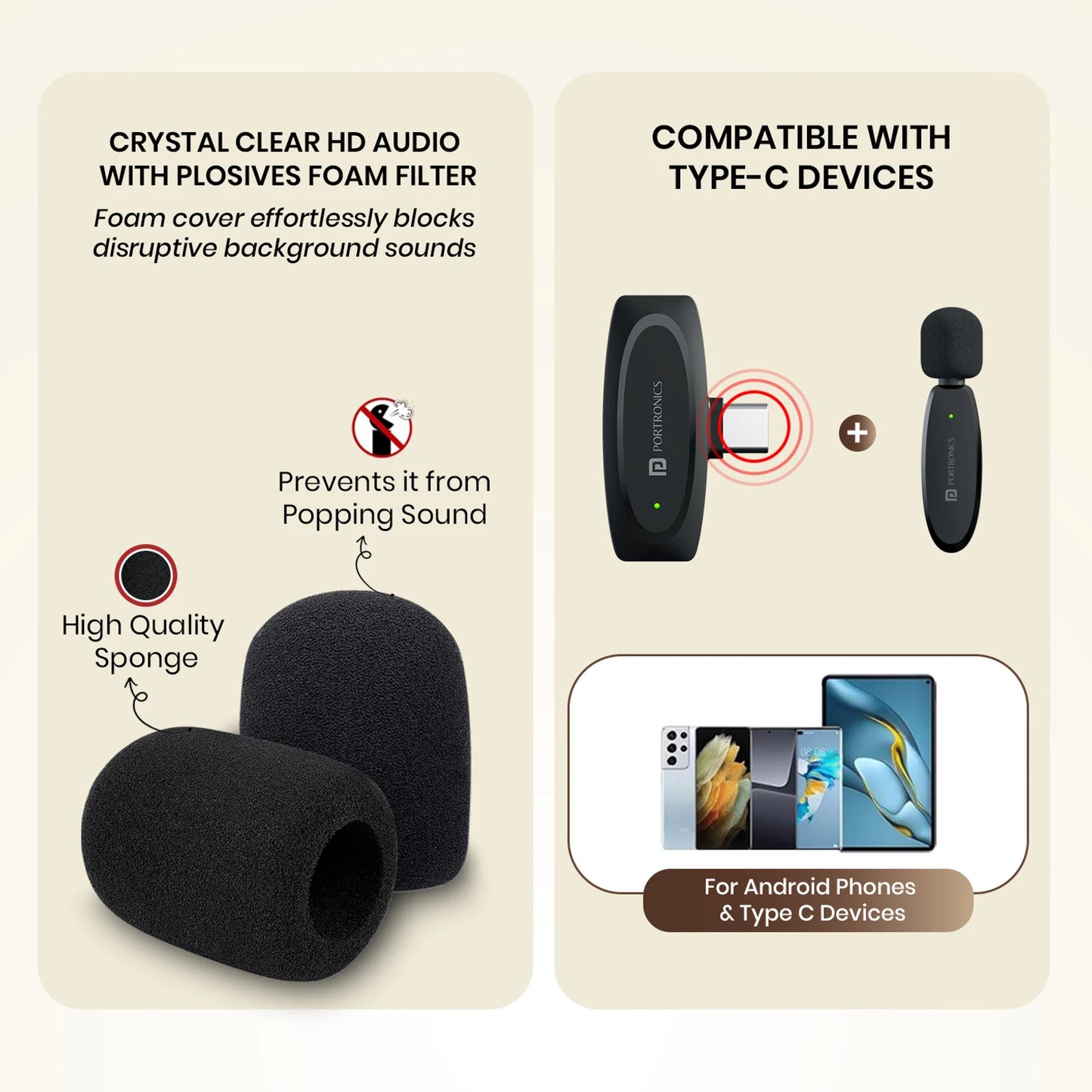 PORTRONICS DASH 7 AI WIRELESS MICROPHONE