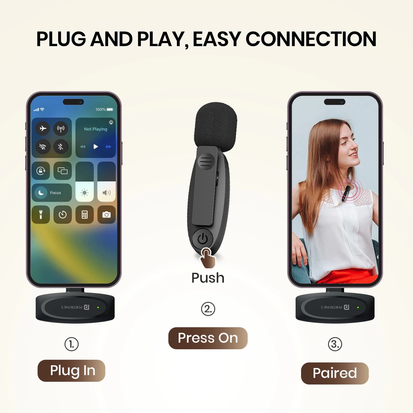 PORTRONICS DASH 7 AI WIRELESS MICROPHONE