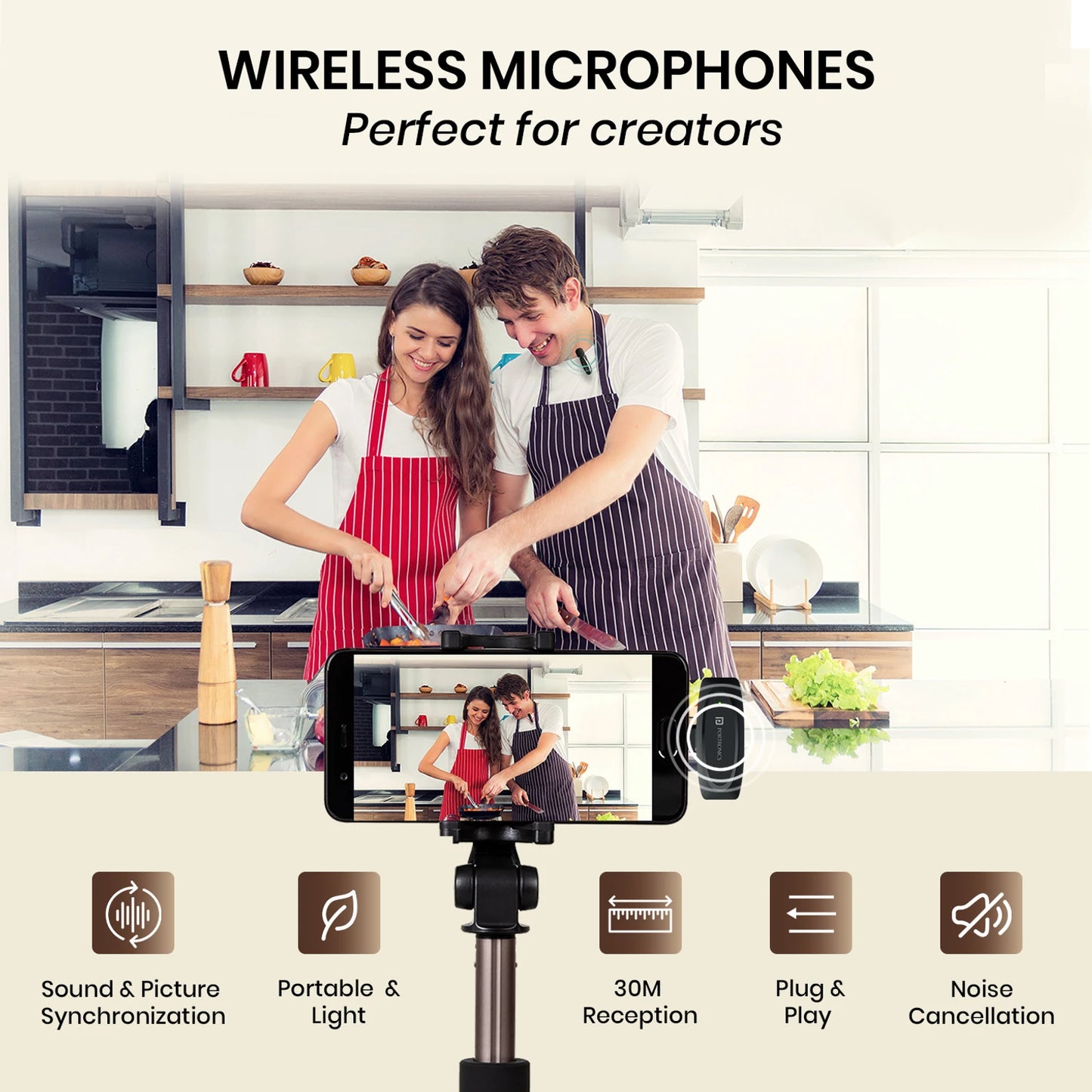 PORTRONICS DASH 7 AI WIRELESS MICROPHONE