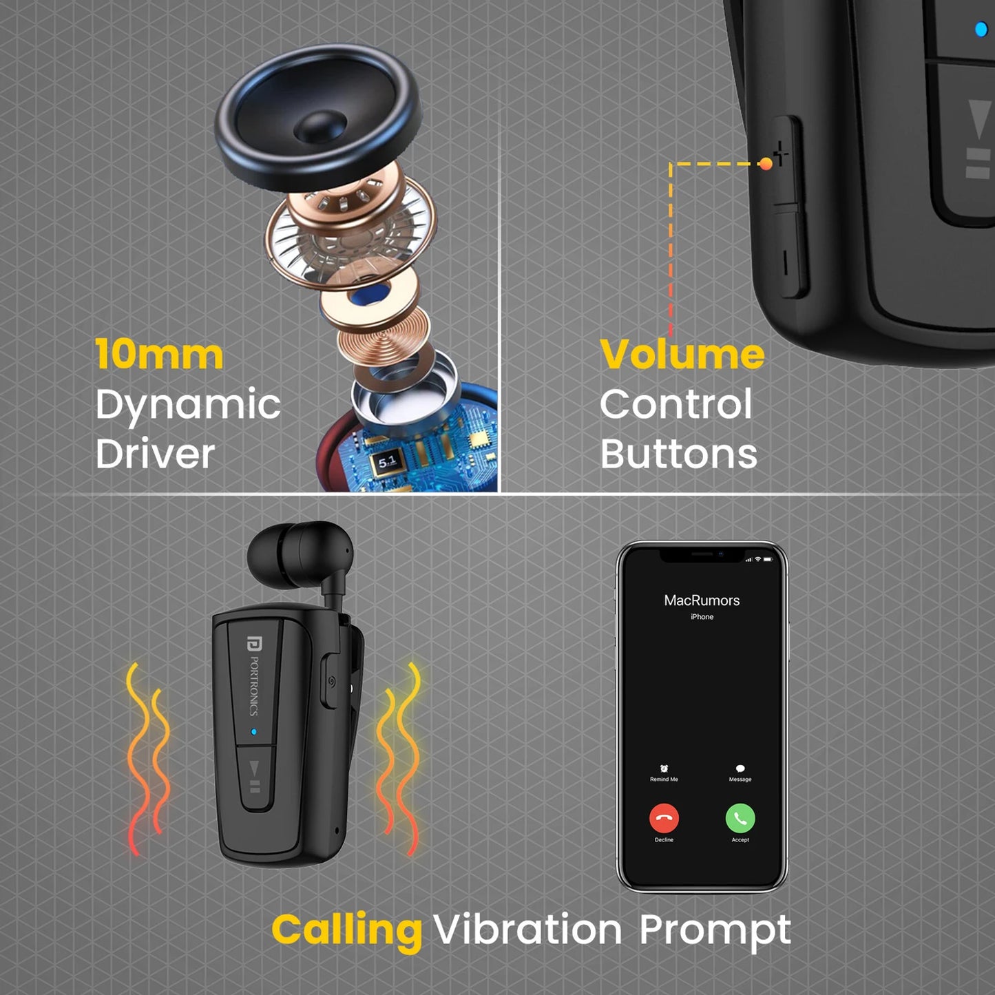 PORTRONICS HARMONICS KLIP 4 EARPHONE