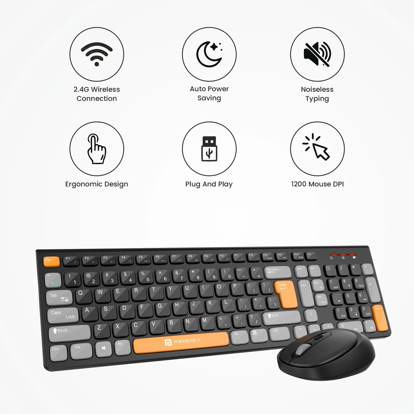 PORTRONICS KEY 7 COMBO KEYBOARD MOUSE