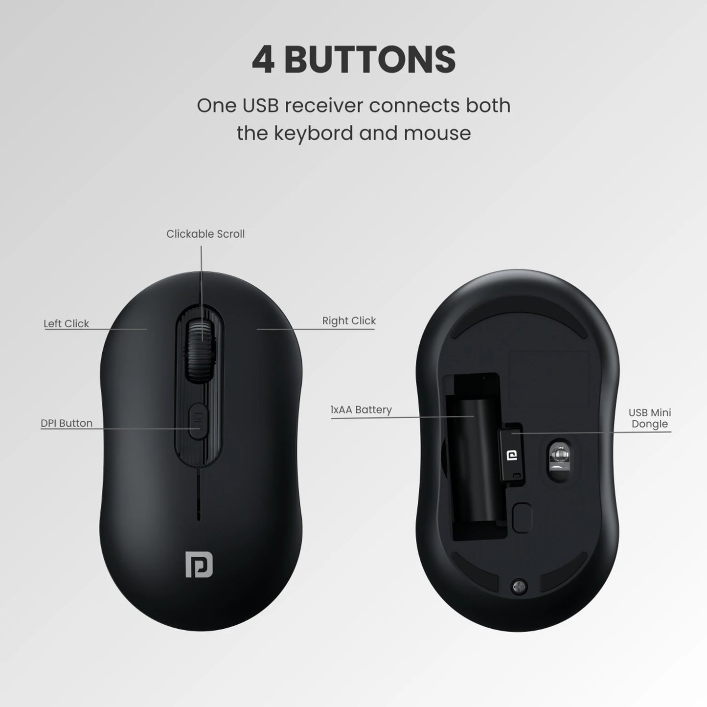 PORTRONICS KEYBOARD KEY6 COMBO KEYBOARD MOUSE