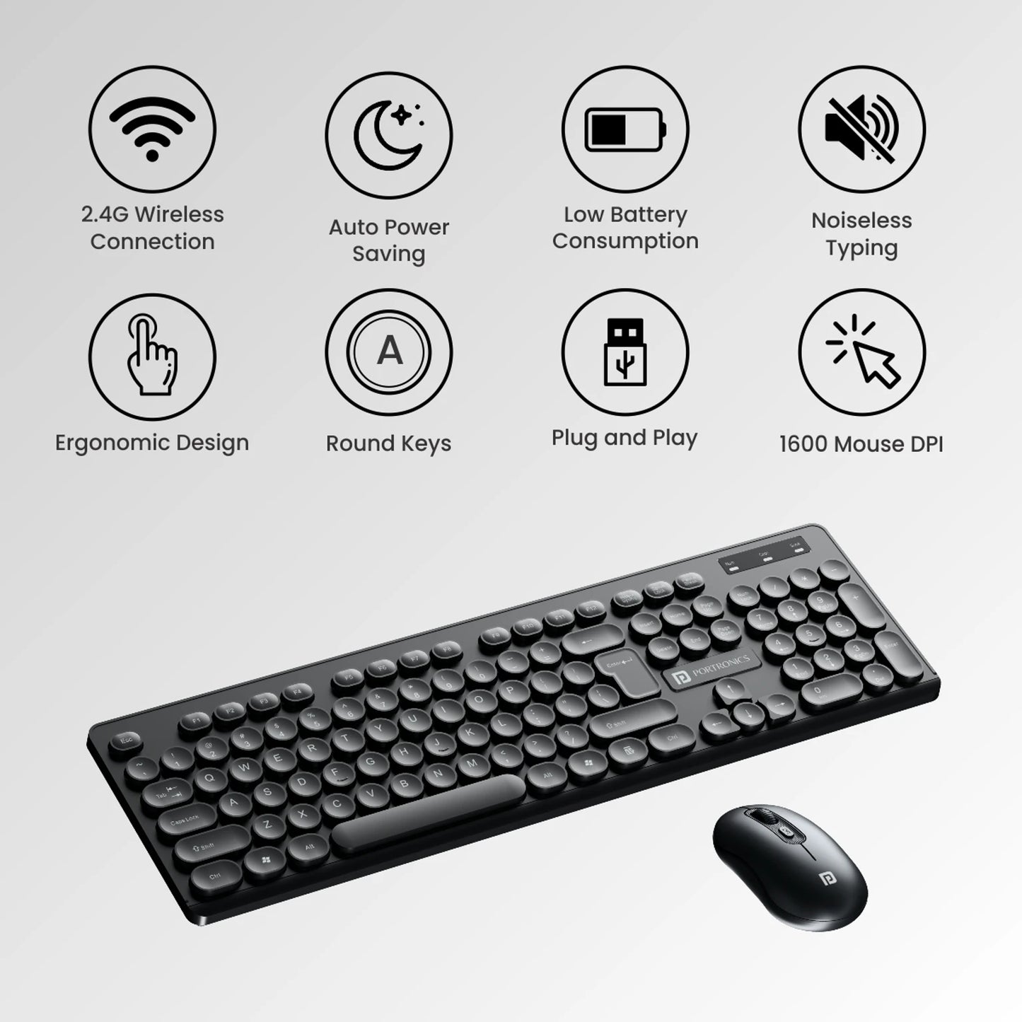 PORTRONICS KEYBOARD KEY6 COMBO KEYBOARD MOUSE