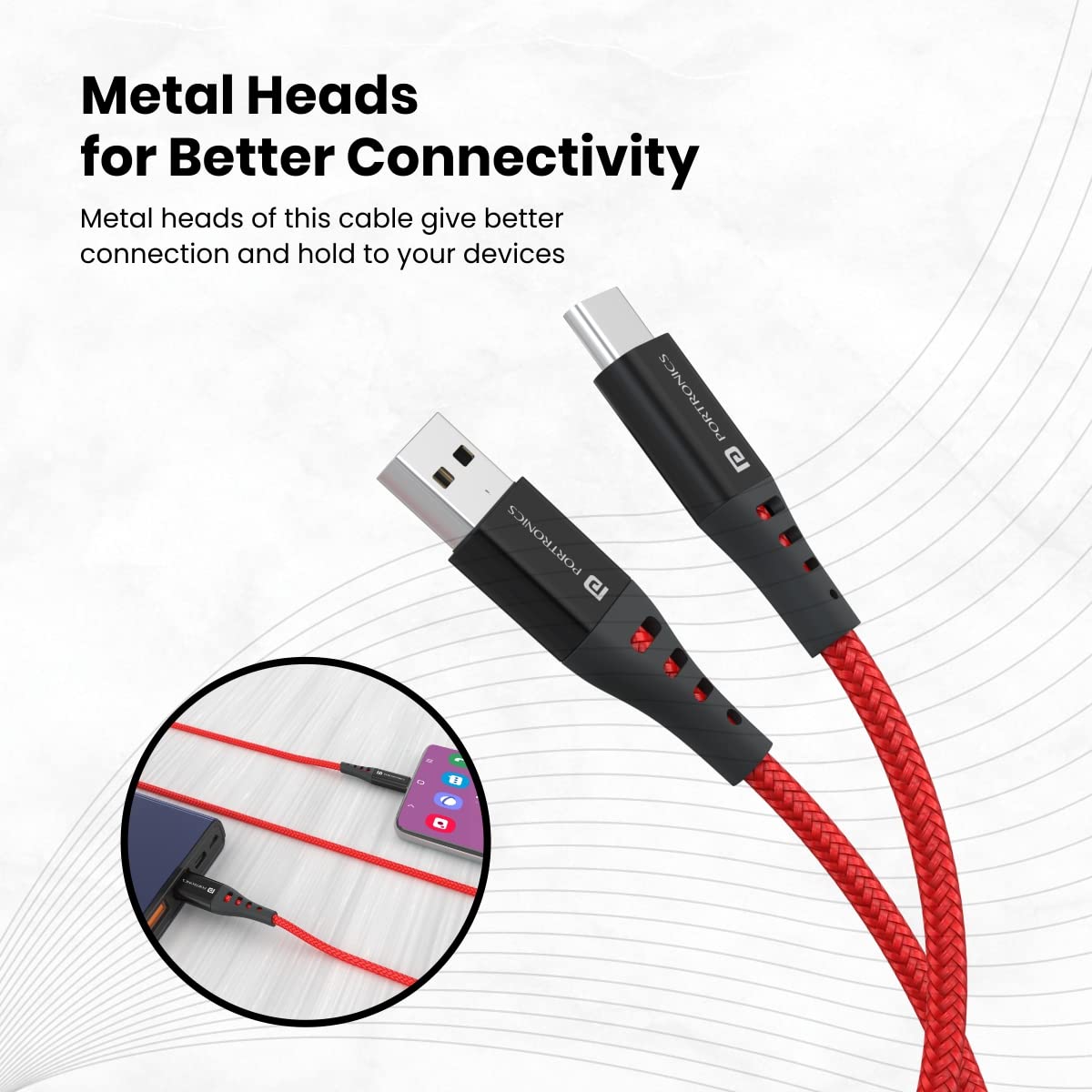 PORTRONICS KONNECT DASH 2 USB TO C CABLE
