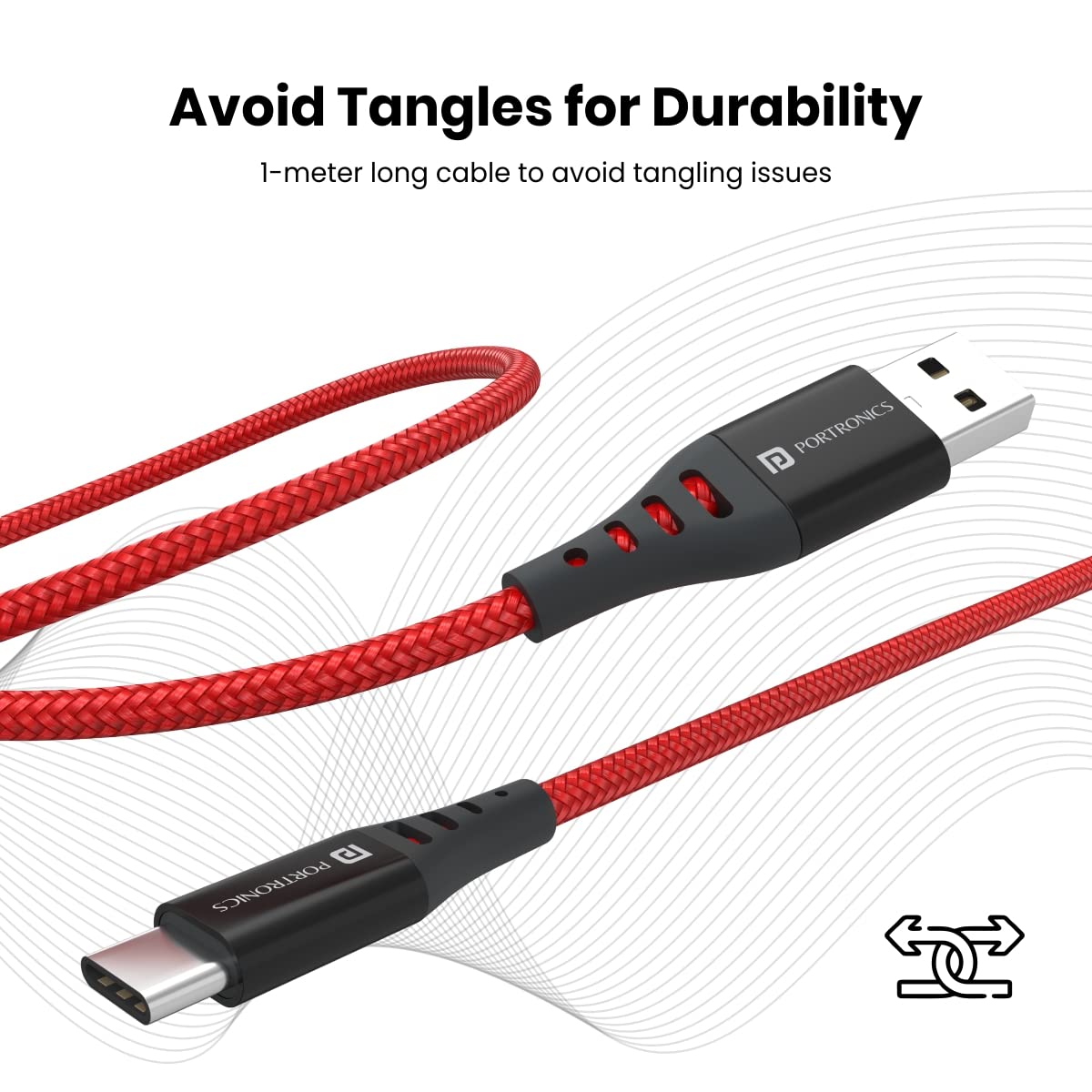 PORTRONICS KONNECT DASH 2 USB TO C CABLE