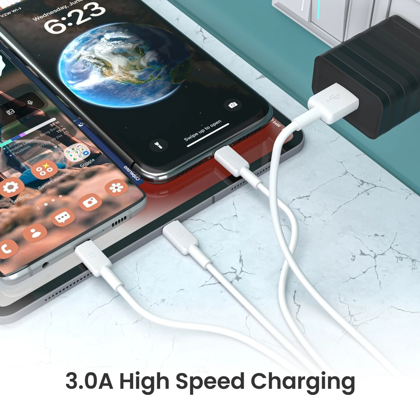 PORTRONICS KONNECT  LINK 3 IN 1 CABLE