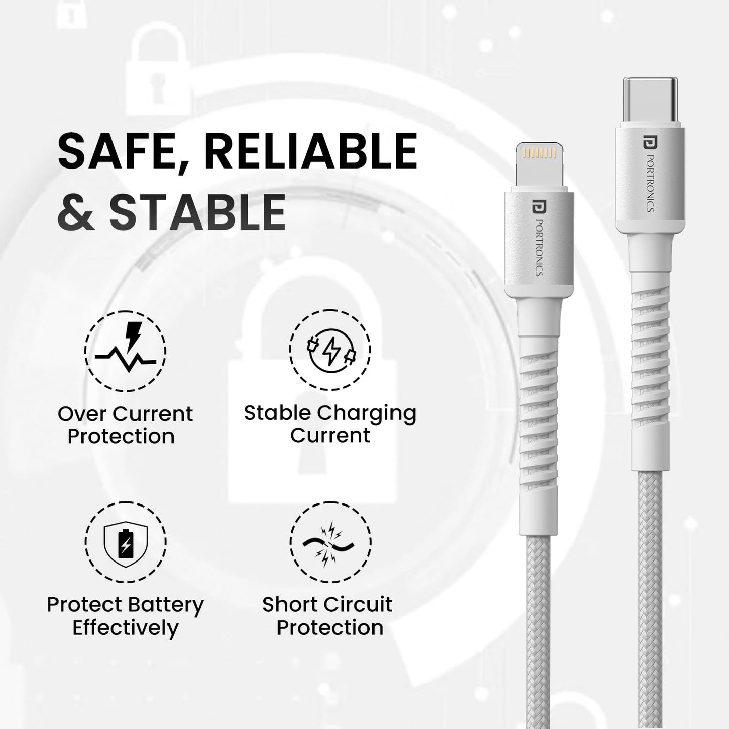 PORTRONICS KONNECT X 27W C TO 8 PIN CABLE