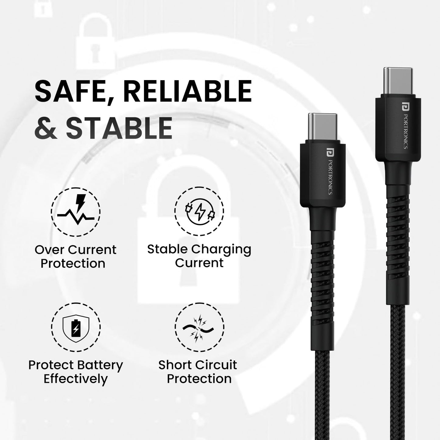 PORTRONICS KONNECT X 60W C TO C CABLE