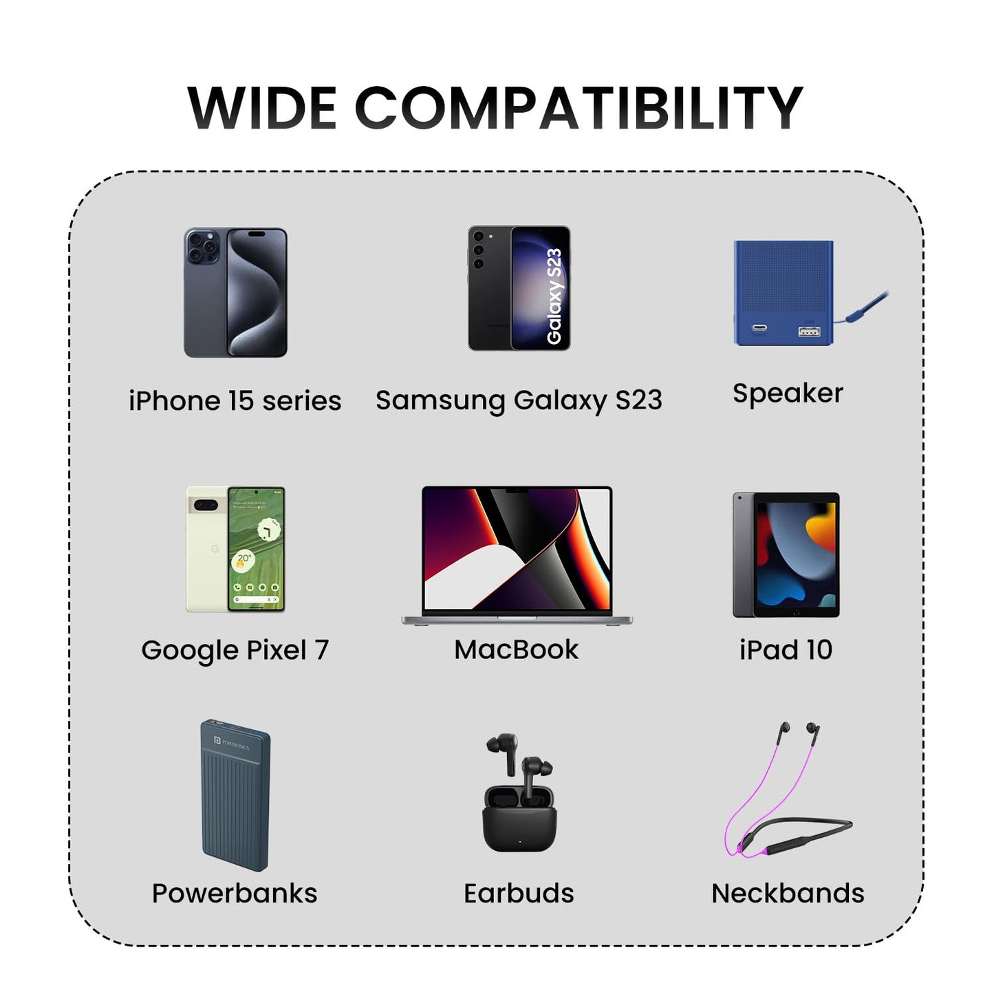 PORTRONICS KONNECT X 60W C TO C CABLE