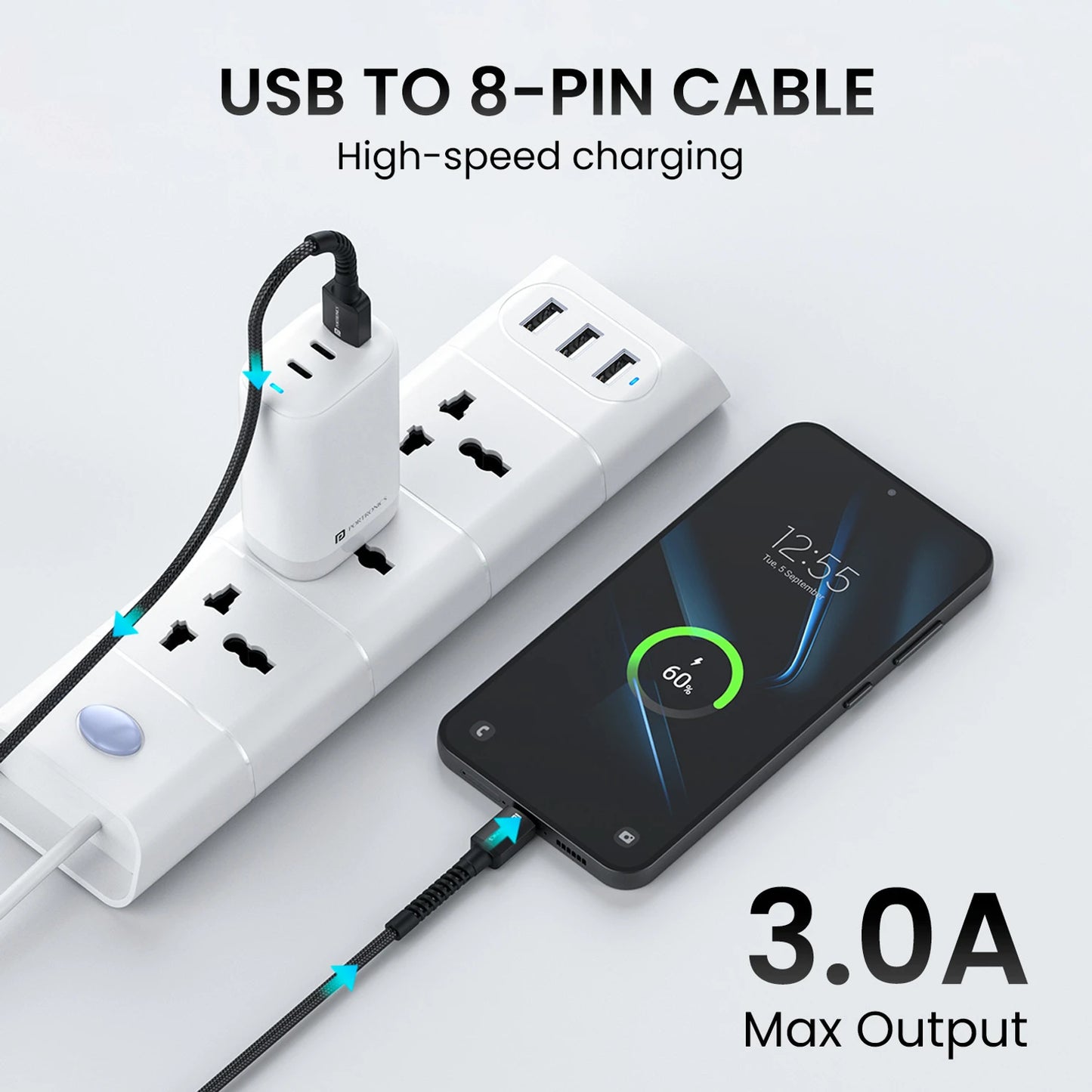PORTRONICS KONNECT X USB TO 8 PIN CABLE