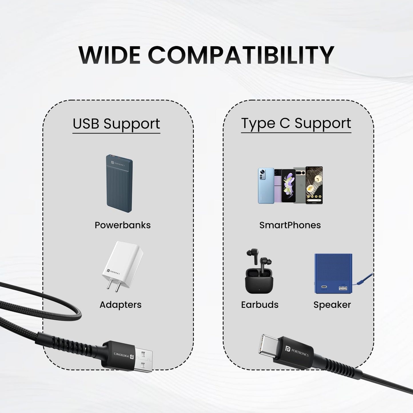 PORTRONICS KONNECT X USB TO TYPE C CABLE