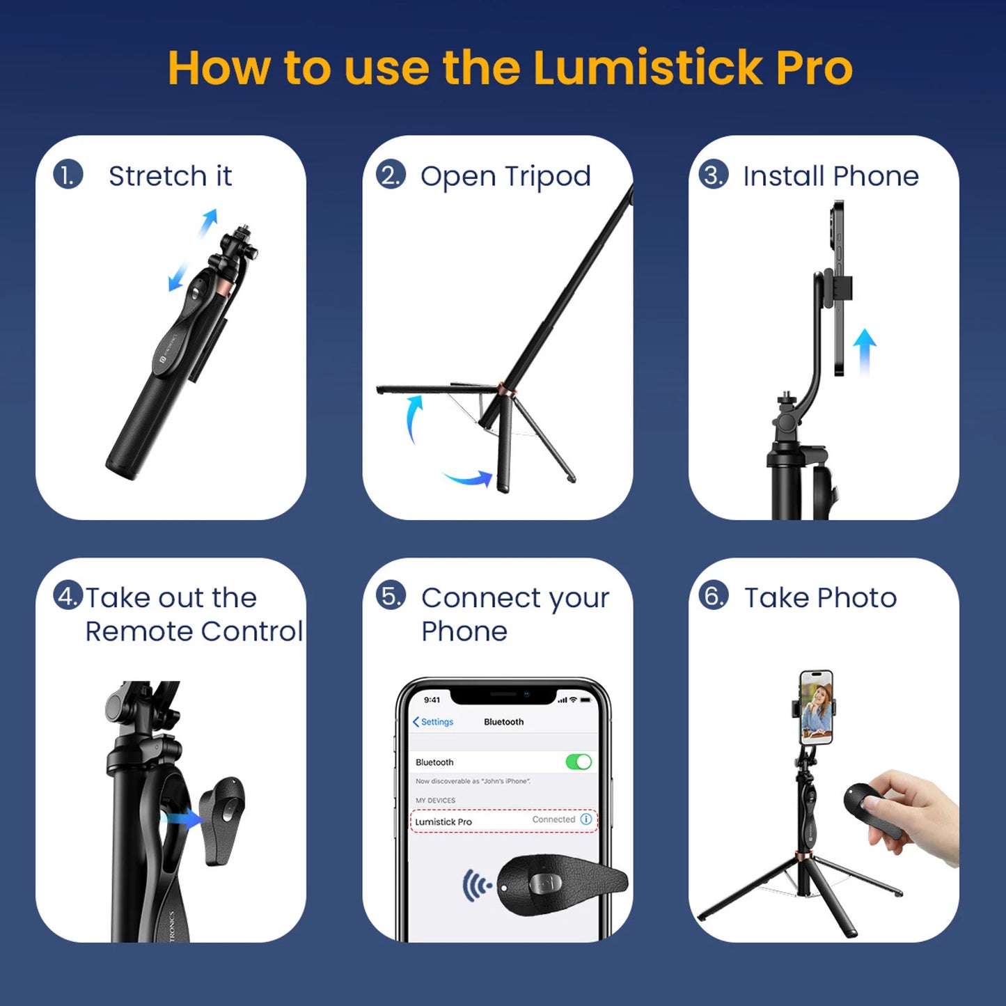 PORTRONICS LUMISTICK PRO SELFIE STICK