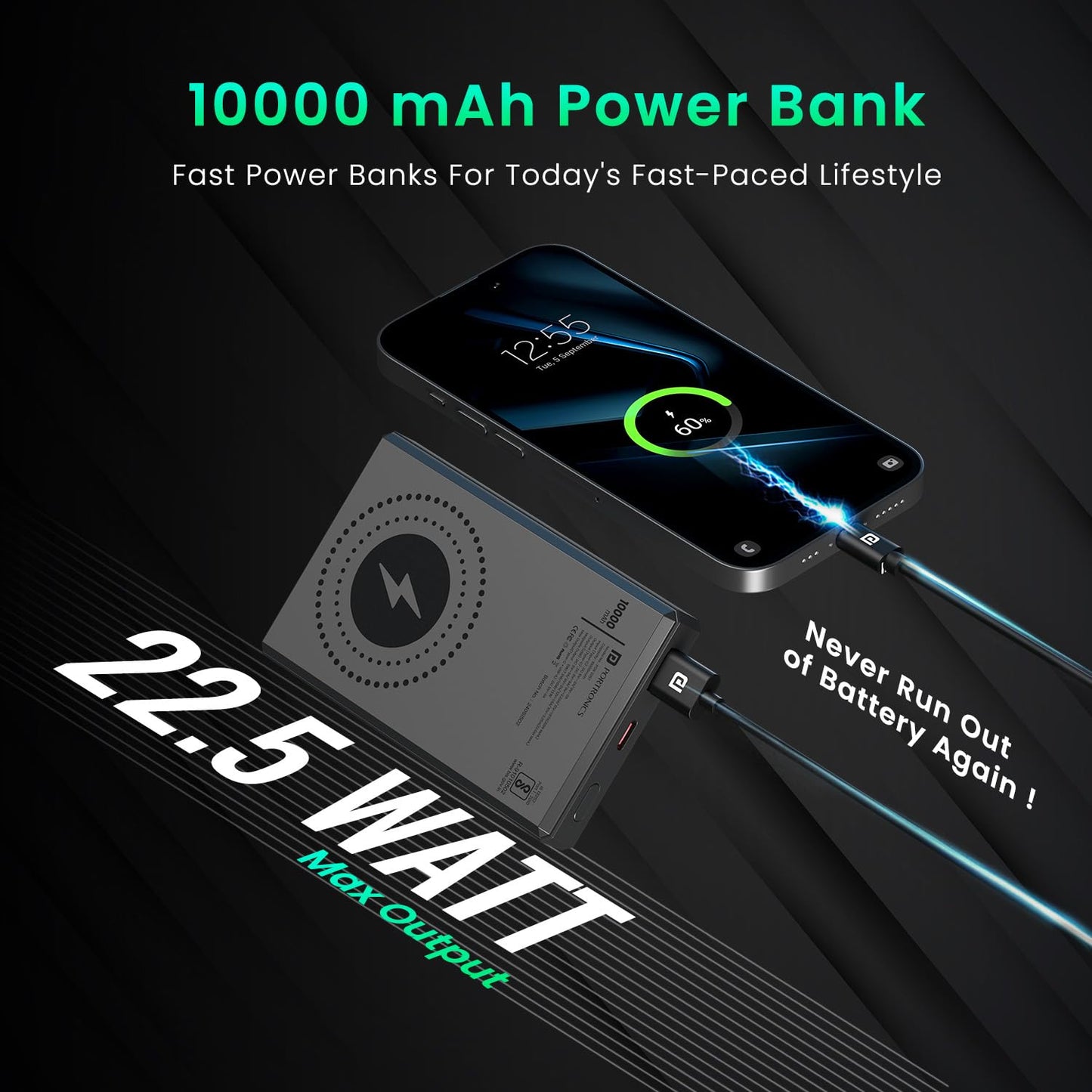 PORTRONICS LUXCELL MAG 10K WIRELESS PB