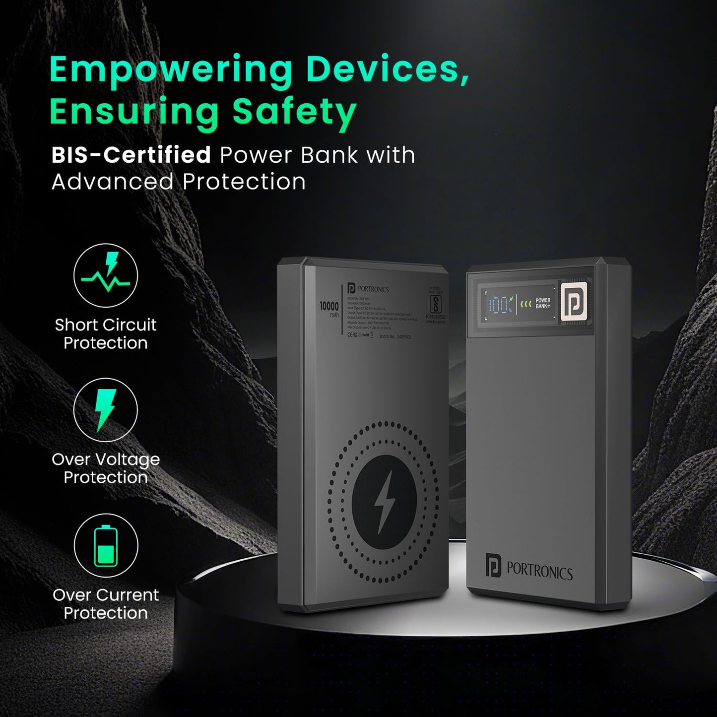 PORTRONICS LUXCELL MAG 10K WIRELESS PB