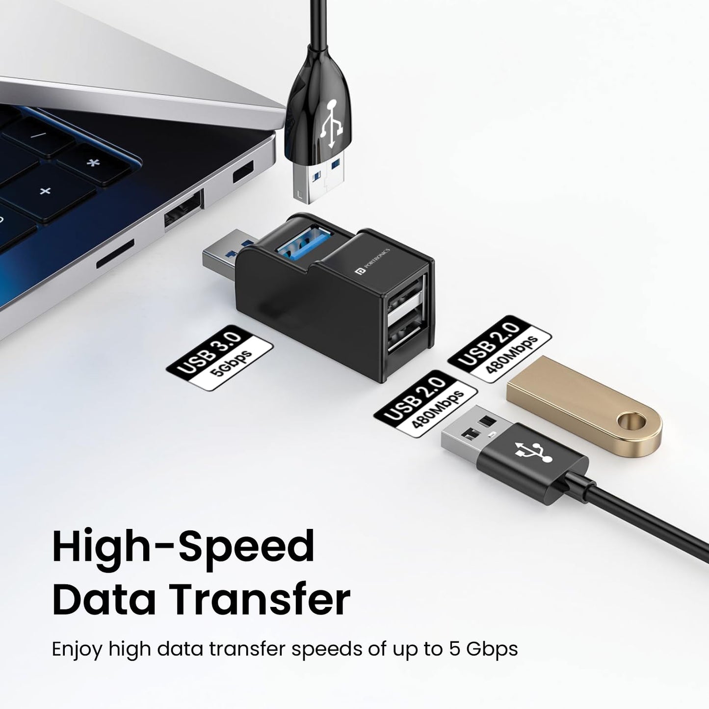 PORTRONICS MPORT 3A 3 IN 1 C HUB