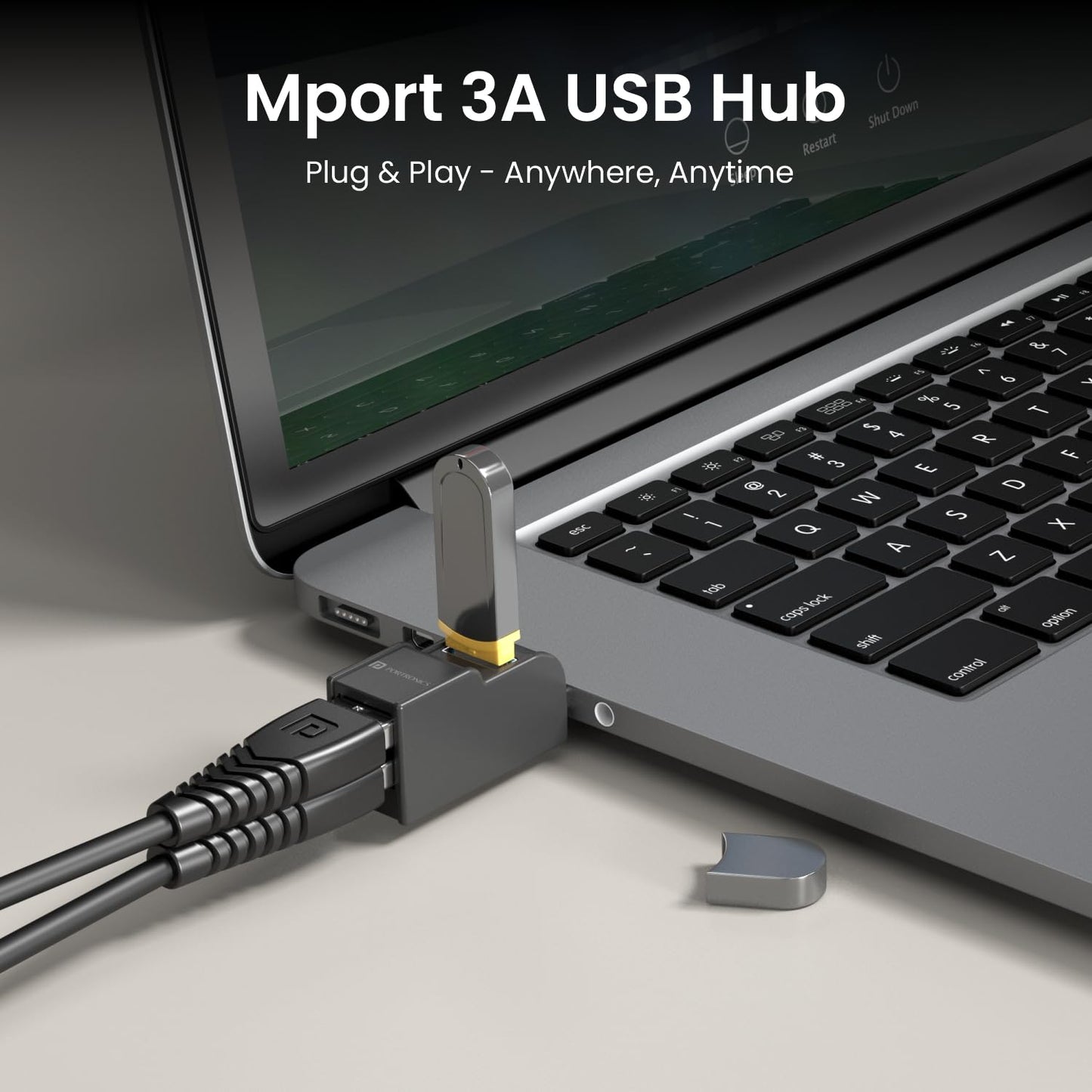PORTRONICS MPORT 3A 3 IN 1 USB HUB
