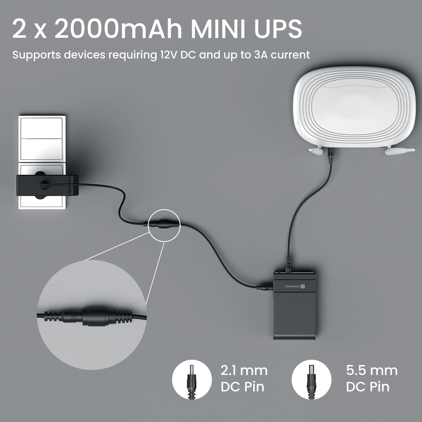 PORTRONICS POWER PLUS II 2000MAH MINI UPS