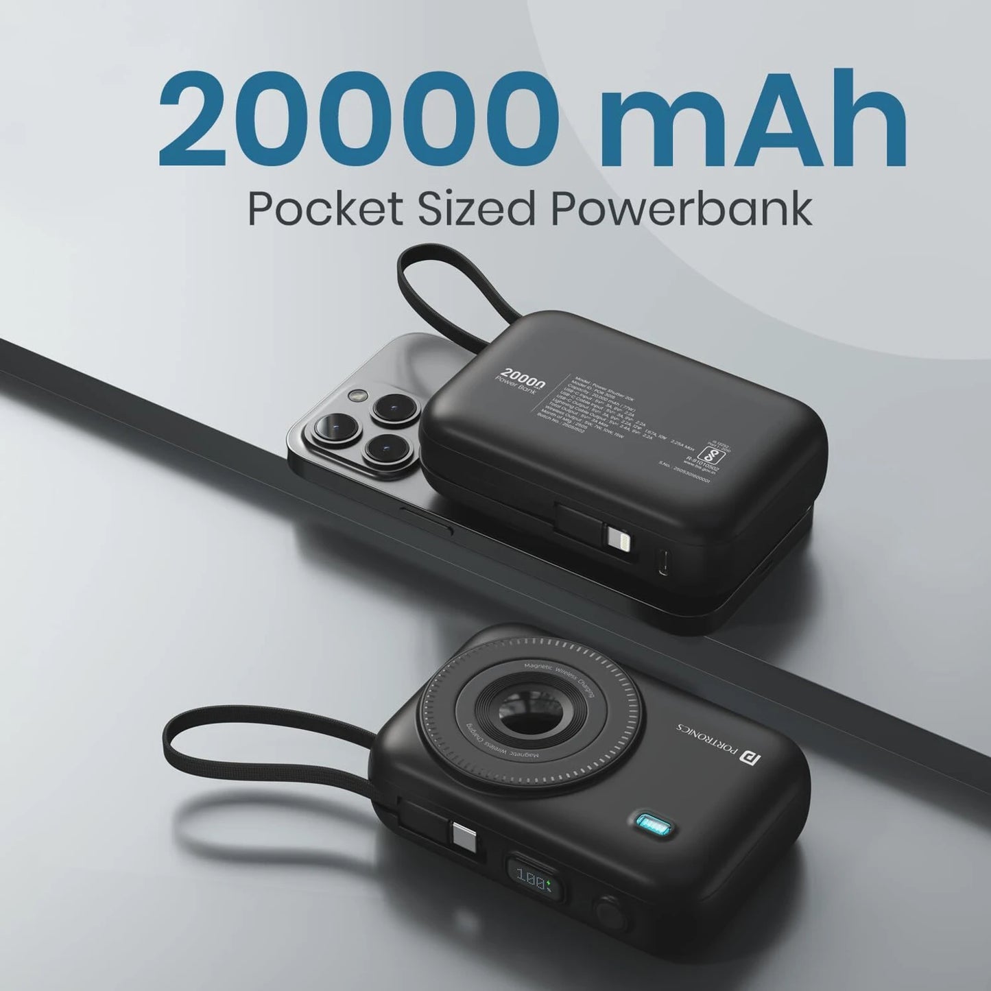 PORTRONICS POWER SHUTTER 20000MAH WIRELESS PB