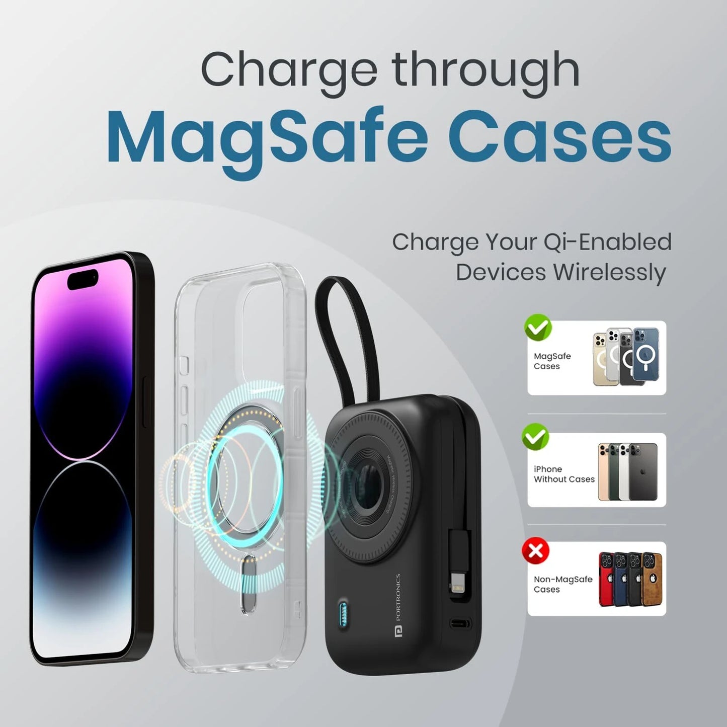 PORTRONICS POWER SHUTTER 20000MAH WIRELESS PB