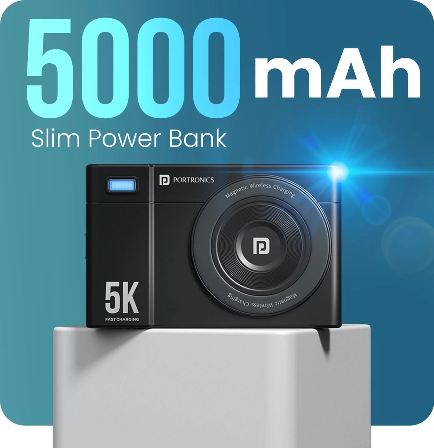 PORTRONICS POWER SHUTTER AIR 5000MAH WIRELESS POWER BANK