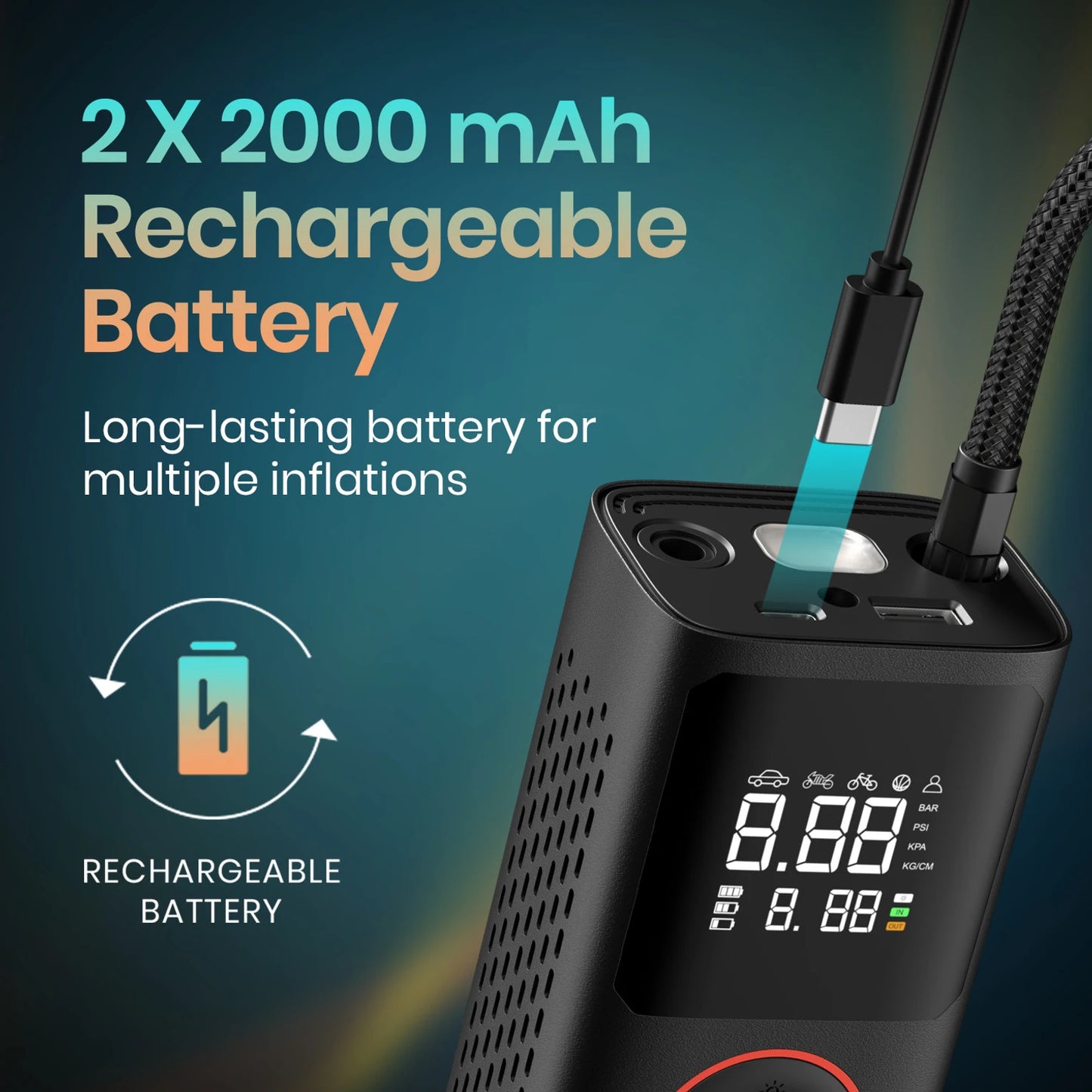 PORTRONICS VAYU TYRE INFLATOR 1480
