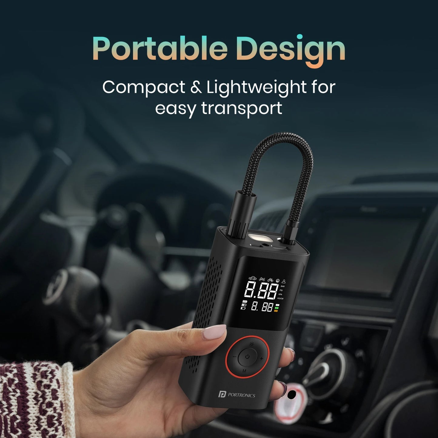 PORTRONICS VAYU TYRE INFLATOR 1480