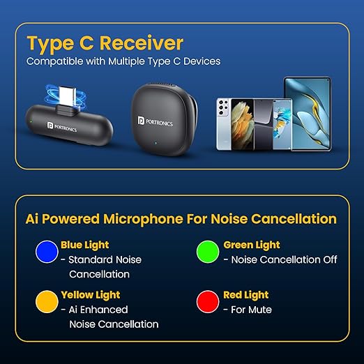 PORTRONICS VLOGMATE ONE WIRELESS MICROPHONE