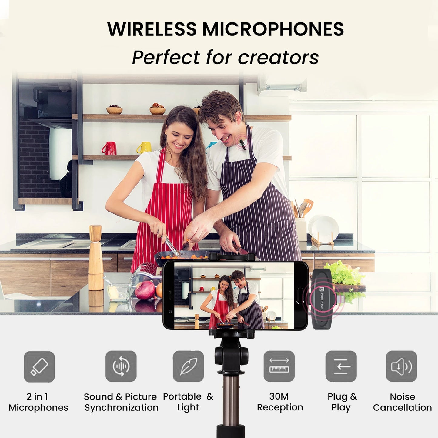 PORTRONICS VLOGMATE WR MICROPHONE