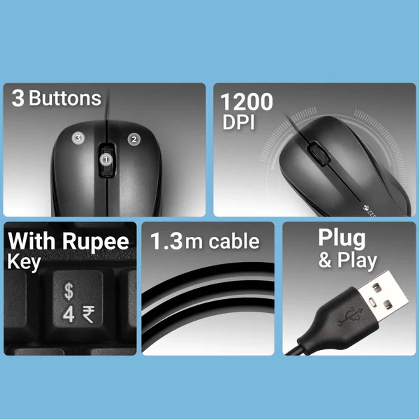 ZEBRONICS WIRED COMBO JUDWAA 850